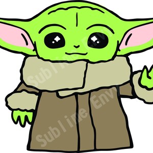 Baby Yoda SVG, Clip Art, JPEG, Star Wars Mandalorian, Digital, Direktnedladdning