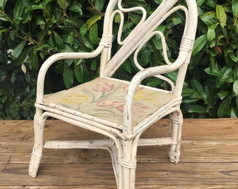 White wicker chair | Etsy