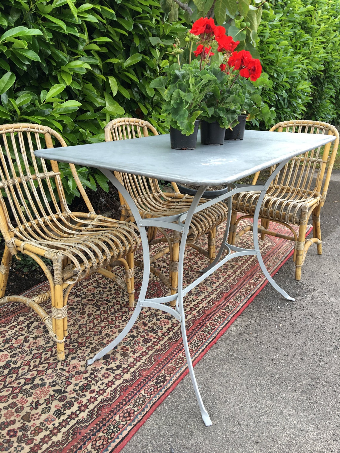 ZINC Topped Metal Garden Table Handmade to French Design Very | Etsy