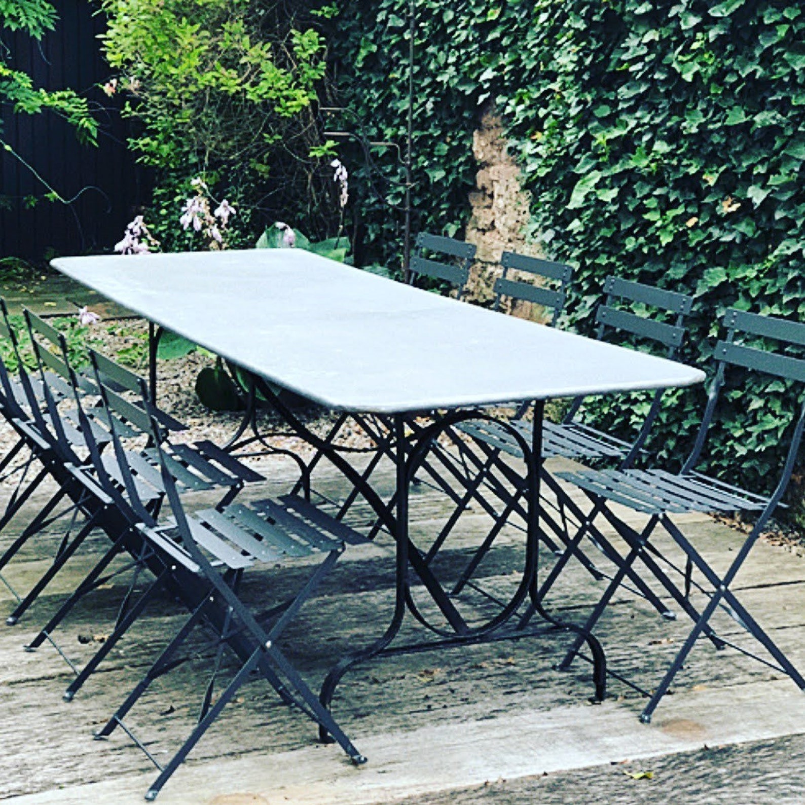 ZINC Topped Metal Garden Table Handmade to French Design Very Etsy