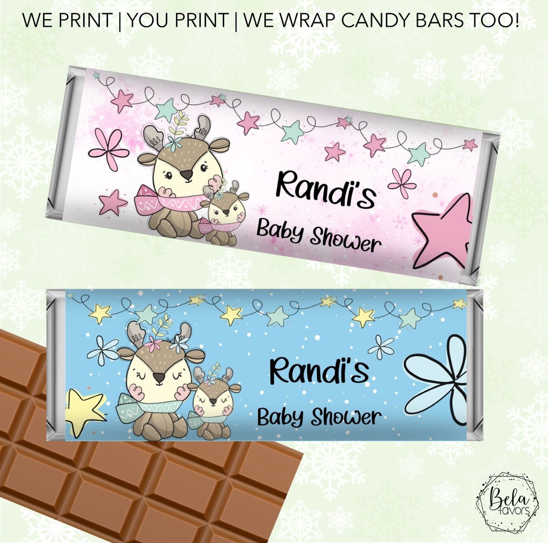 Baby Shower Christmas Favors | Pink or Blue | Custom Holiday Chocolate ...