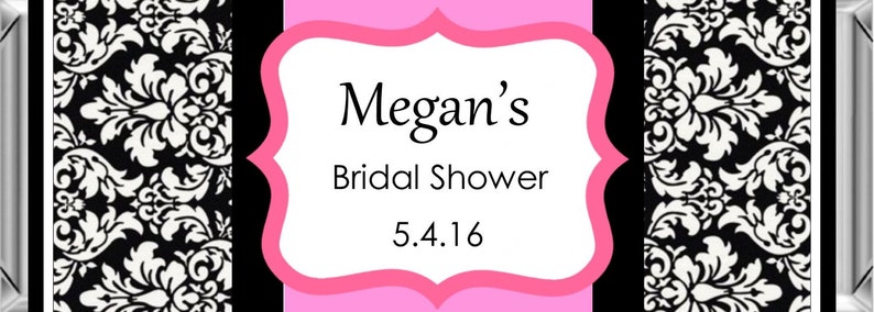 Damask Bridal Shower Favors ~ Personalized Candy Bar Wrappers fit the 1.55 oz Hershey/'s Bar ~ DIGITAL OR PRINTED