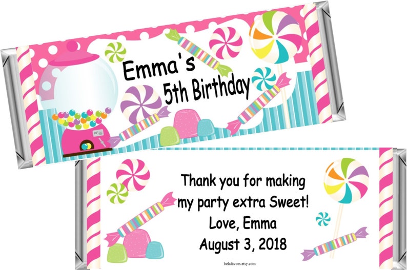 Candyland Candy Land Chocolate Bar Wrappers ~ Personalized Candy Bar Wrappers fit the 1.55 oz Hershey/'s Bar ~ DIGITAL OR PRINTED