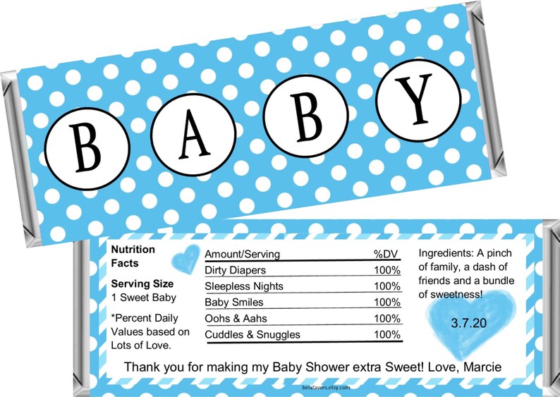 hershey chocolate baby shower favors