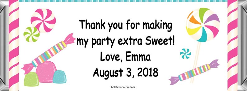 Candyland Candy Land Chocolate Bar Wrappers ~ Personalized Candy Bar Wrappers fit the 1.55 oz Hershey/'s Bar ~ DIGITAL OR PRINTED