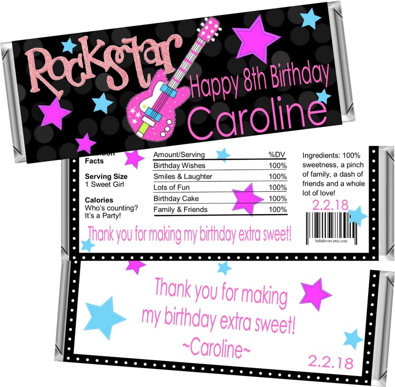 Pink Cupcake 1st Birthday Party Chocolate Bar Favors ~ Personalized Candy Bar Wrappers fit the 1.55 oz Hershey/'s Bar ~ DIGITAL OR PRINTED