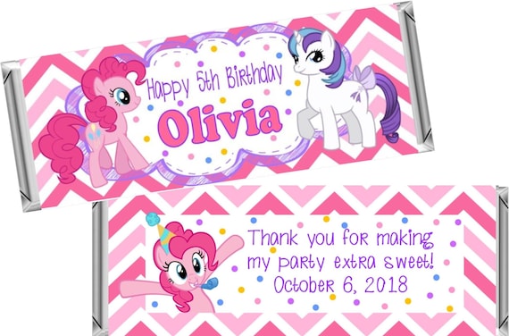 Print At Home My Little Pony Theme Chocolate Wrappers Printable Digital
