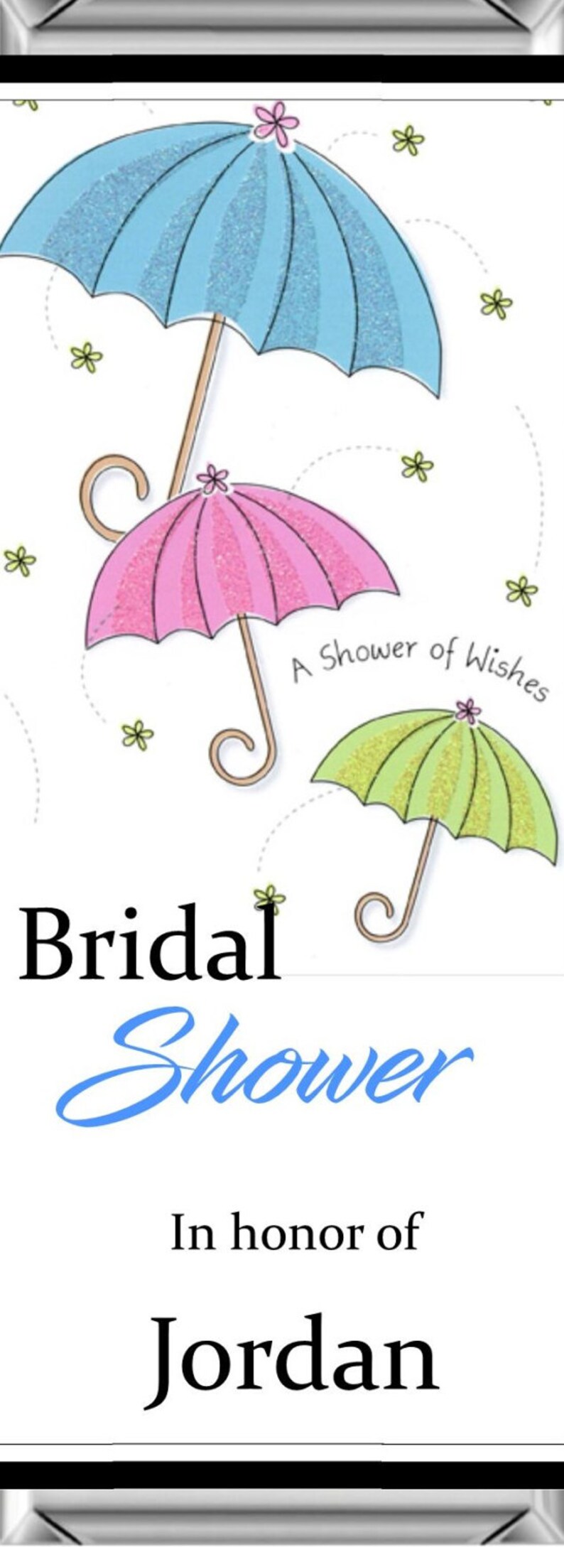 Bridal Shower Favors ~ Personalized Candy Bar Wrappers fit the 1.55 oz Hershey/'s Bar ~ DIGITAL OR PRINTED