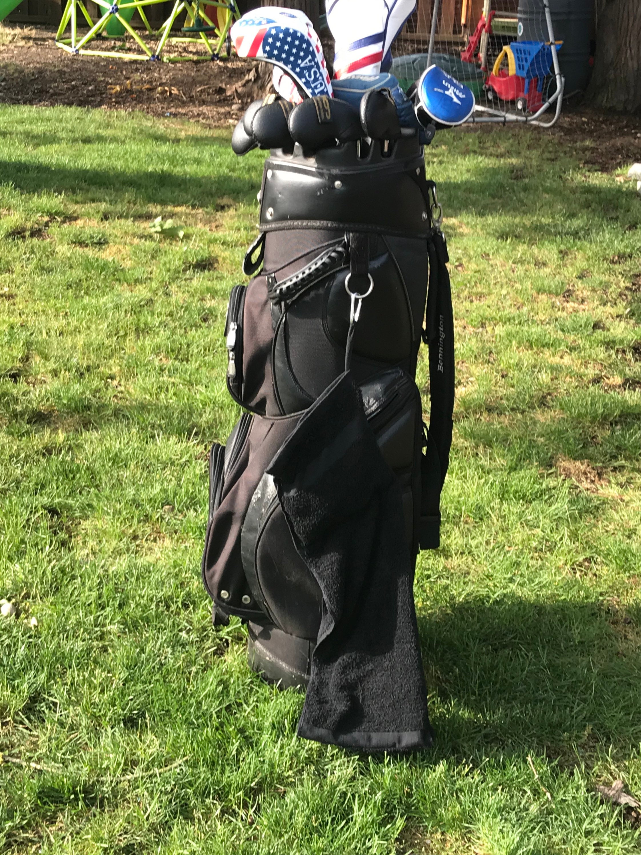 Golf towel with Velcro pocket to hold balls and tees Sports | Etsy