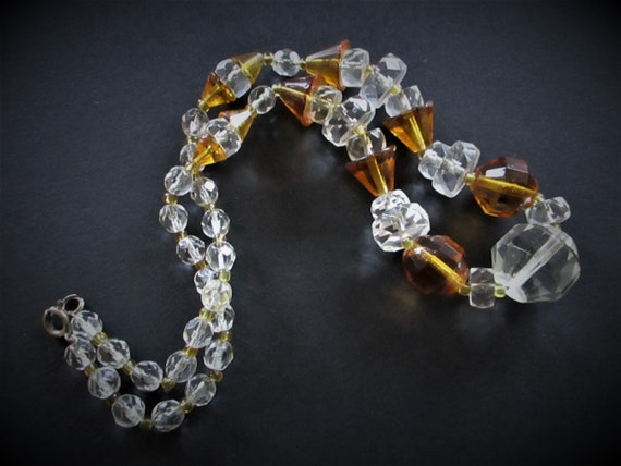 Vintage Art Deco Czech Glass Crystal Necklace 192… - image 2