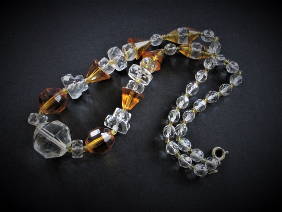 Vintage Art Deco Czech Glass Crystal Necklace 192… - image 3