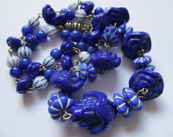 Vintage Art Deco Czech Glass Bead Necklace - Neiger Brothers