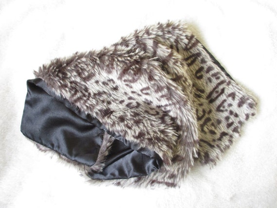 Vintage Faux Fur Leopard Print Scarf 1950's/60's … - image 6