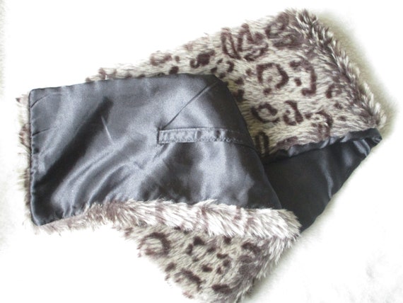 Vintage Faux Fur Leopard Print Scarf 1950's/60's … - image 4