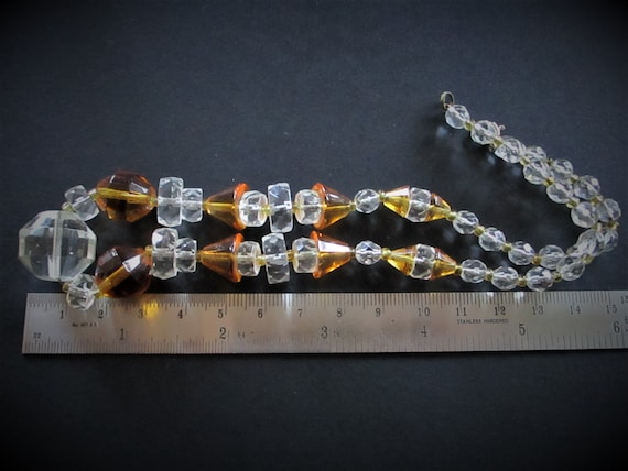 Vintage Art Deco Czech Glass Crystal Necklace 192… - image 7