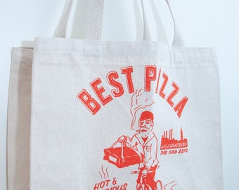 Best pizza canvas tote bag