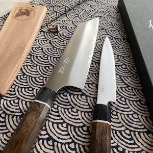 Hand-forged SG2 Bunka and Petty Matte Japanese kitchen knife - multi-purpose - sliver hairline finish - Powder Steel 62-63 HRC / 15% off