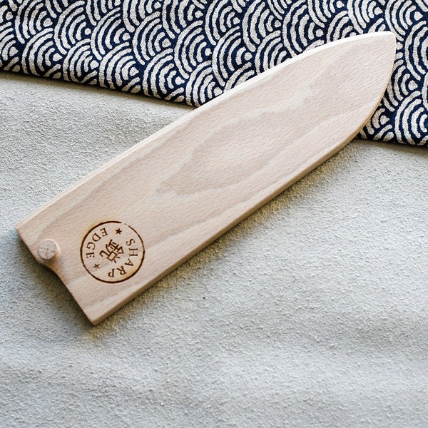 Wooden saya cover for SANTOKU knife