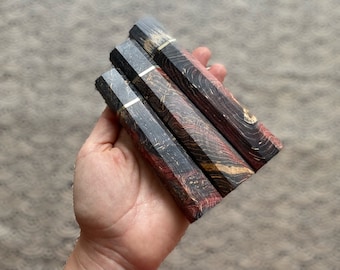 Manico giapponese ottagonale personalizzato - colore grigio scuro Tokyo Night - radica di acero stabilizzata - presa salda e utilizzo confortevole - 3 misure disponibili