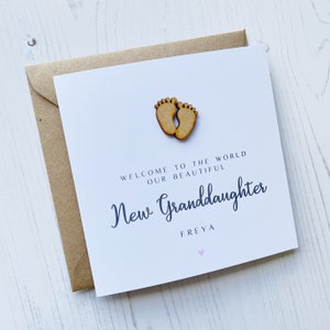 Personalised New Granddaughter card - our beautiful new granddaughter card - handmade