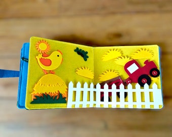 Montessori busy book - Farm USA sensory board for Toddlers