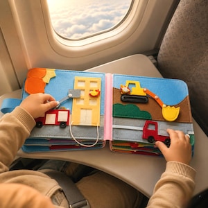 Montessori Quiet Book Toddler Travel Toy, Felt Busy Book, Screen-Free Activity Ages 2-6