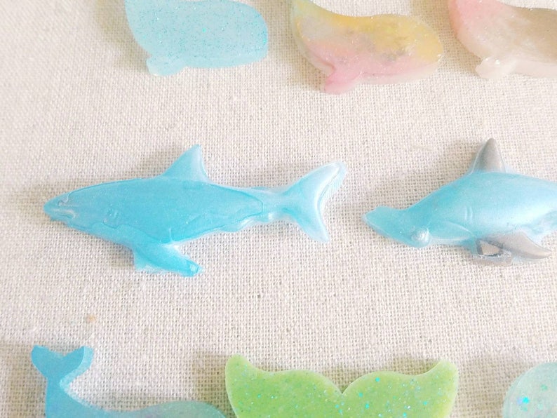 decoden Set 13 ocean theme glitter resin pieces|kawaii cabochon mix sea whale|glitter pendant|sea blue|magical|loot bag decoden ocean