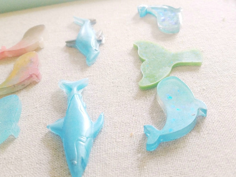 decoden Set 13 ocean theme glitter resin pieces|kawaii cabochon mix sea whale|glitter pendant|sea blue|magical|loot bag decoden ocean