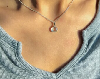 Green Amethyst Necklace, Green Quartz Crystal Necklace, Healing Crystal Necklaces