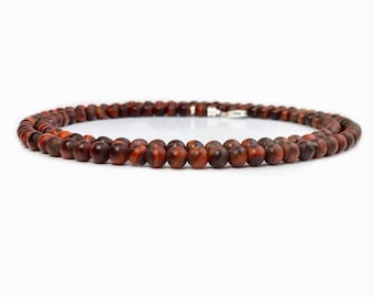 Red Tiger Eye Bead Necklace