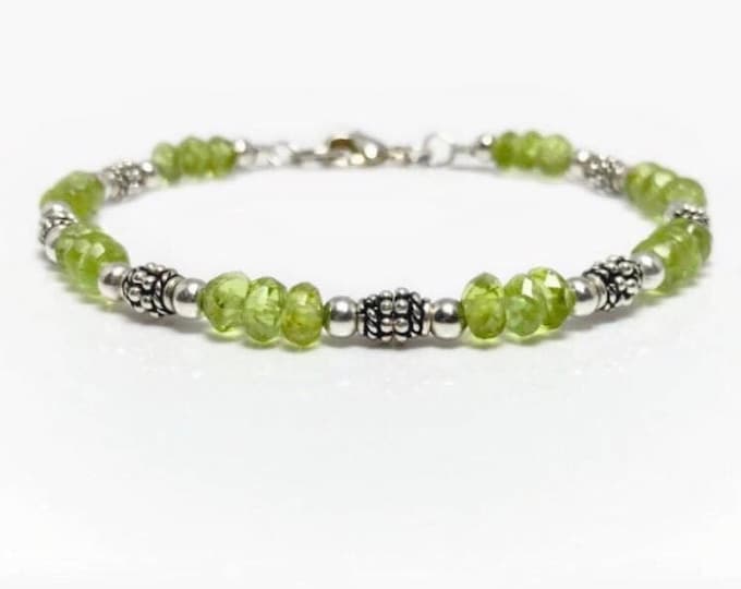 Peridot Bead Bracelet