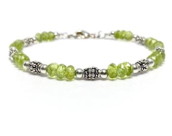 Peridot Bead Bracelet