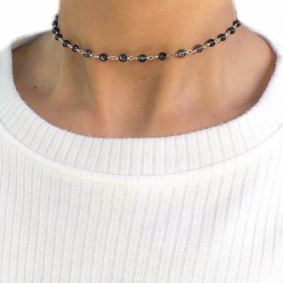 Hematite choker necklace best sale
