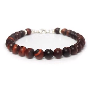 Pulsera de ojo de tigre rojo, pulsera de cuentas de ojo de tigre, pulsera de ojo de tigre para hombre