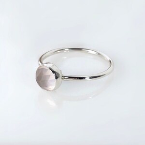 Rose Quartz Gemstone Ring, Rose Quartz Stacking Ring, Semiprecious Gemstone Stacking Rings