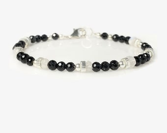 Black Onyx Bracelet, Black Spinel Bracelet, Black Tourmaline Bracelet