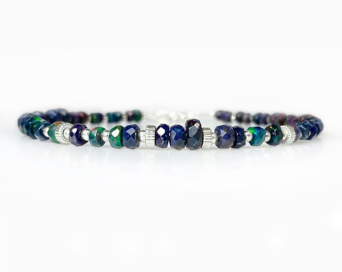 Ethiopian Black Opal Gemstone Bracelet