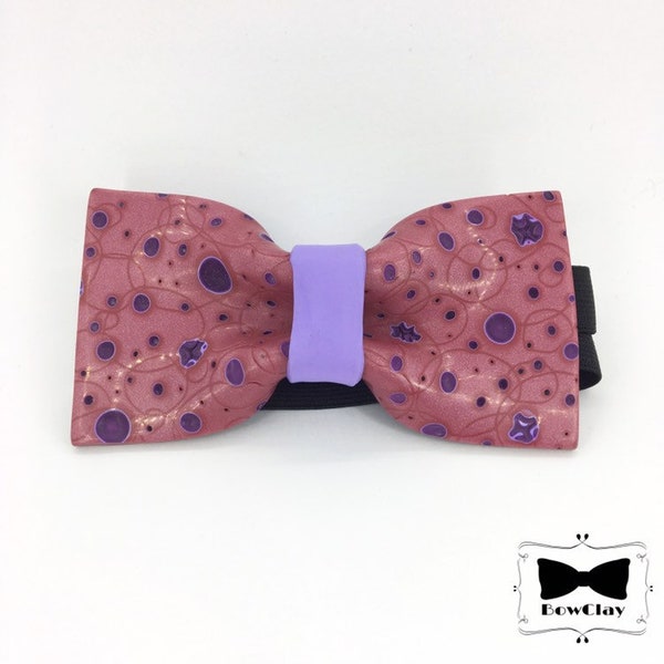 Papillon en argile polymère, fimo rouge et violet bow tie façonné par la main-attaché le noeud papillon mode brillant pré la taille standard cadeau lumière