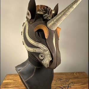 Brown and Gold Unicorn Mask