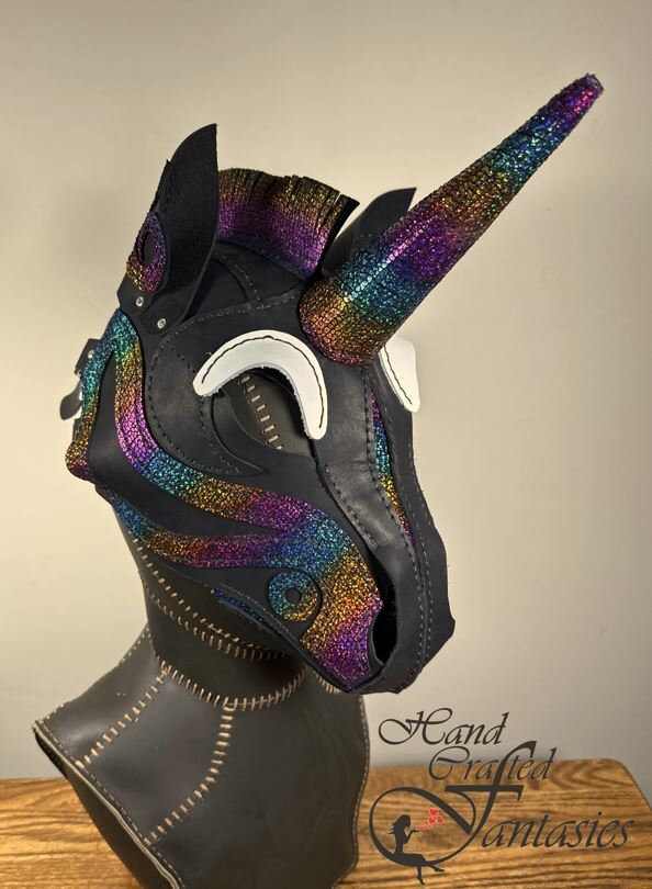 Black Rainbow Unicorn Mask - Etsy