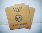 50 Organic Lemon Balm Seeds In A Hand Stamped Seed Packet