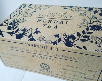 Grow Your Own Herbal Tea Kit With Plantable Card by Hannah Marchant Gift Set
