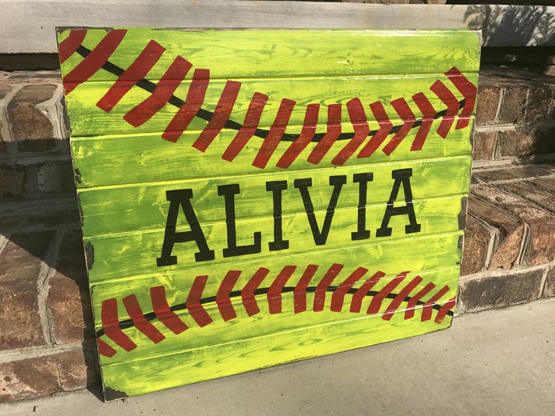 Wood Sign Rustic Baseball wood sign Softball wood sign Etsy