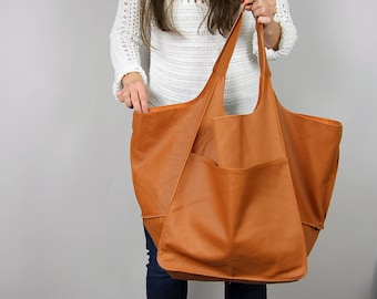 Everyday TOTE bag, Slouchy Tote, Purse carryall bag,  Soft Leather Bag, Every Day Bag, Women leather bag, Weekender Oversized bag