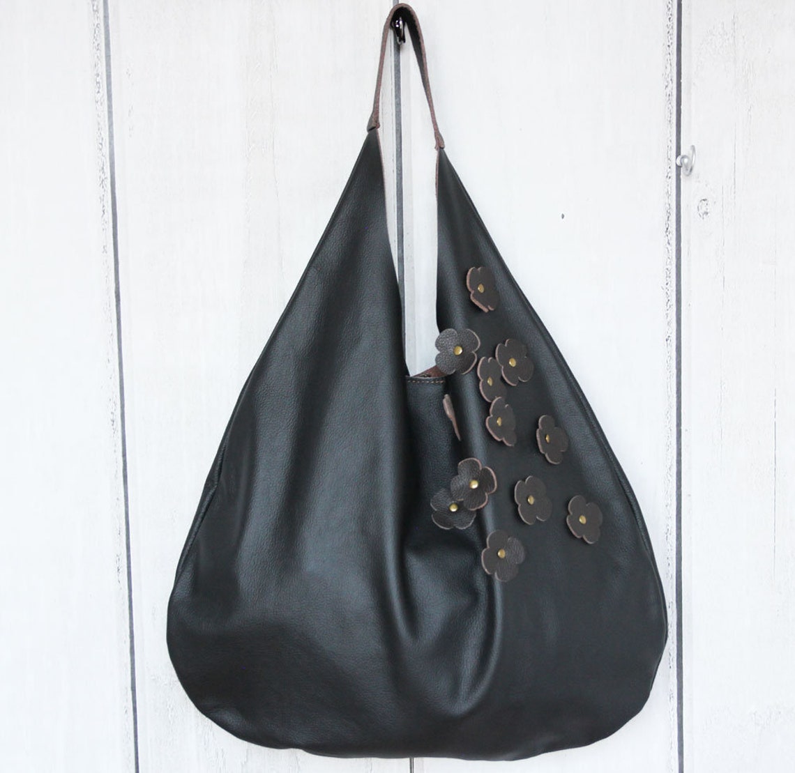 Mini Leather Hobo Bag Brown main image 0