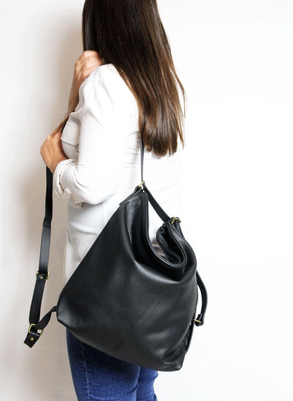 Black & Brown Soft Leather Shoulder Handbag, Purse by Mouflon Canada | eBay