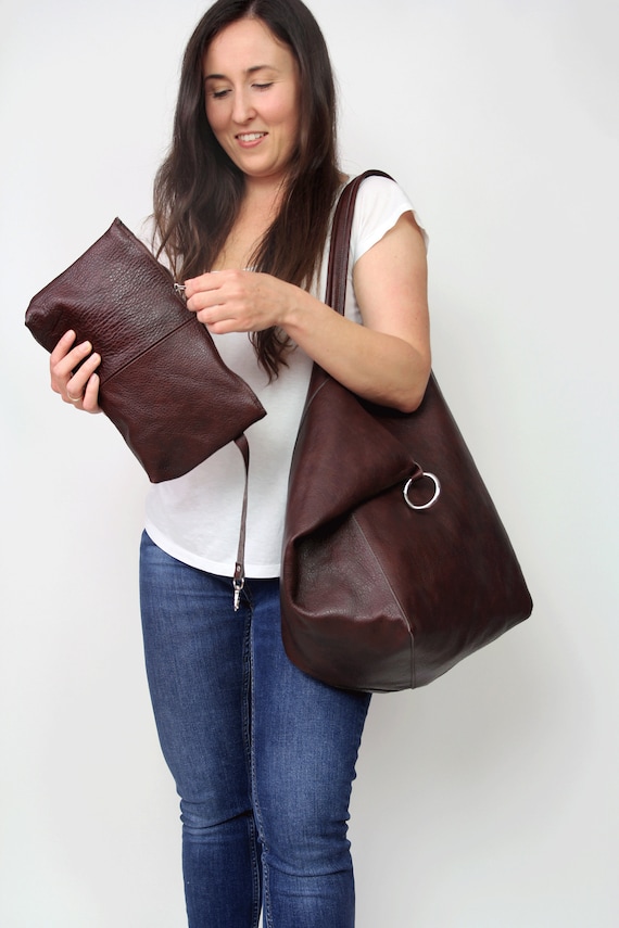 Soft Leather Bag Large Leather Tote Bag Leather Slouchy 