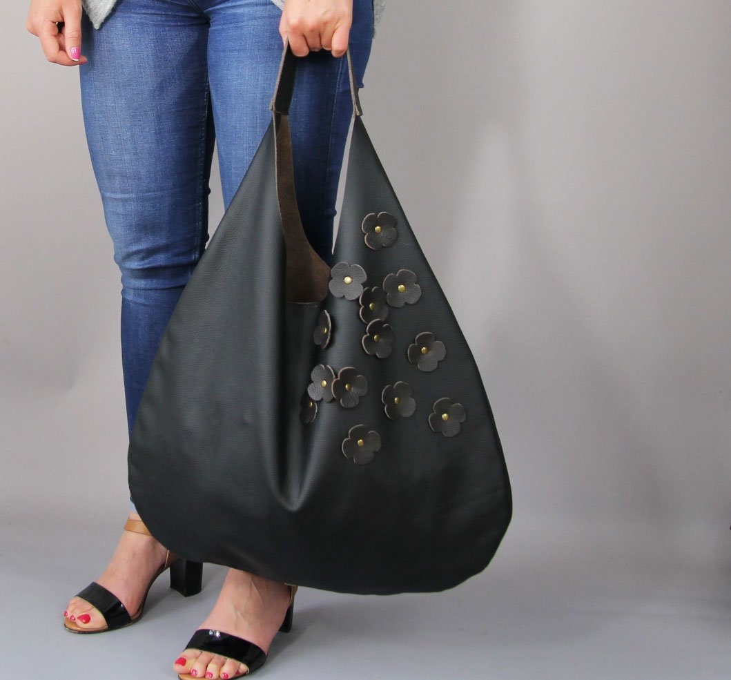 Woven Handle Hobo Bag -Dark Brown