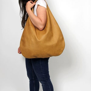 TAN LEATHER HOBO Bag, Camel Brown Handbag for Women, Light Brown ...