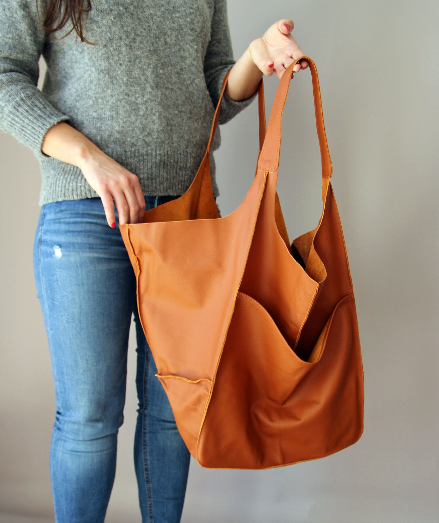 Everyday TOTE bag Slouchy Tote Purse carryall bag Soft Etsy